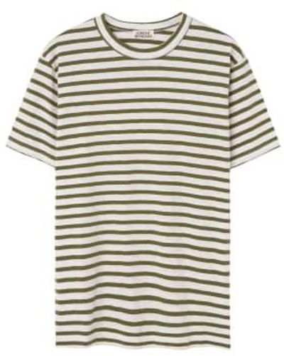 Loreak & Khaki Stripe Arraun T-shirt S - White