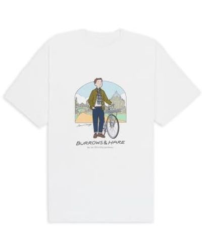 Burrows and Hare Camiseta impresa - Blanco