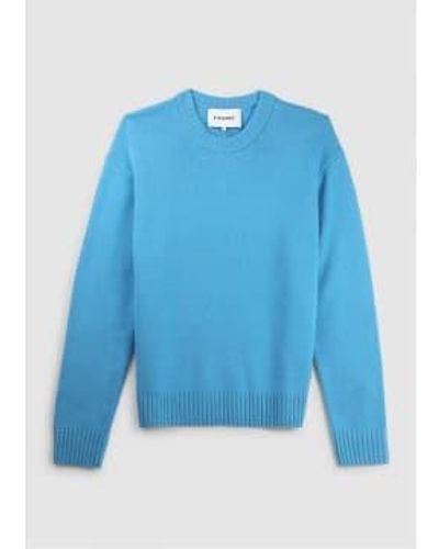 FRAME Herren-sweatshirt aus kaschmir mit rundhalsausschnitt in leuchtendem blau