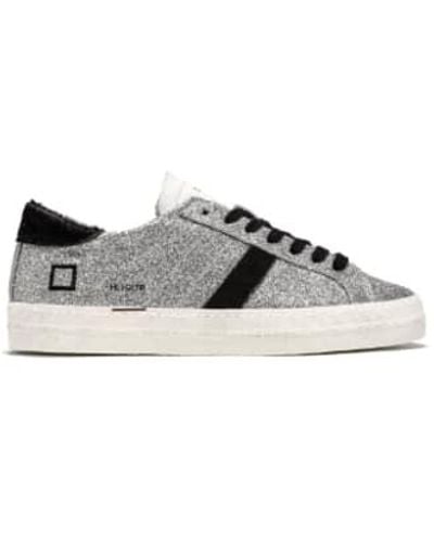 D.a.t.e Sneaker Size 29-34 Leather Hill Low Glitter Leather - Gray
