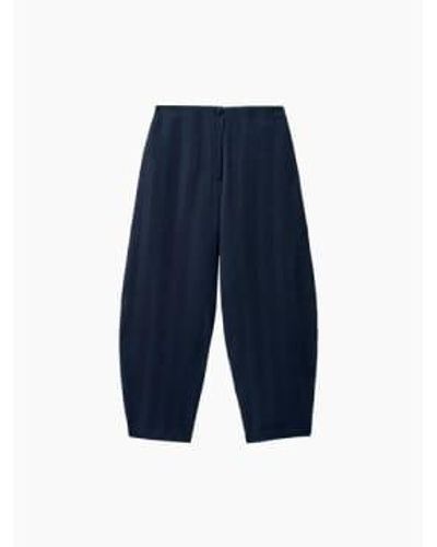 Cordera Herringbone Curved Trousers Navy One Size - Blue