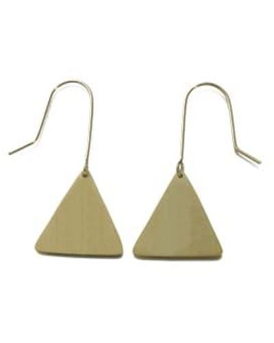 Just Trade Geometric Triangle Drop Earrings - Verde