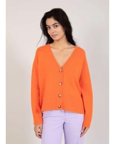 COSTER COPENHAGEN Knit Cardigan Darin S - Orange