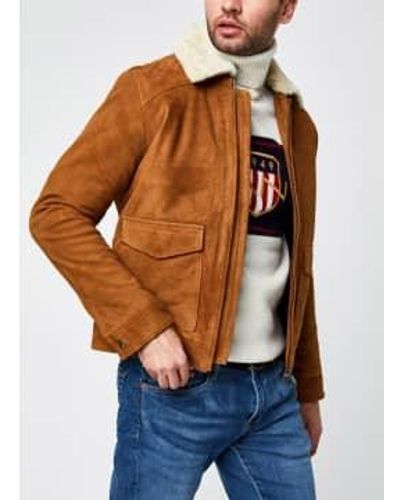 SELECTED Ausgewähltes Bomber Dim Camel - Braun