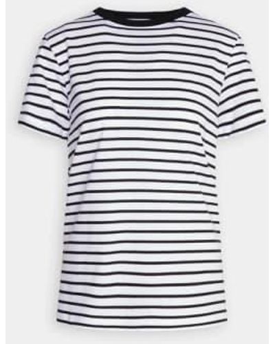 SELECTED | Striped Organic Cotton T-shirt Xs - Blue