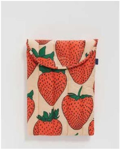 BAGGU Puffy Laptop Sleeve 13 Laptop Tasche Strawberry 1 - Rosso