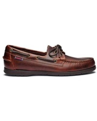 Sebago Docksides Endeavor Waxed Leather And Gum - Marrone