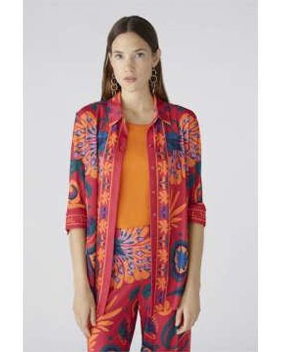 Ouí Luxe Jersey Printed Shirt /orange / 36 - Red