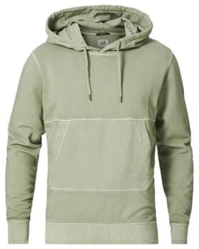 C.P. Company Cotton fleece resist dyed hoodie grün