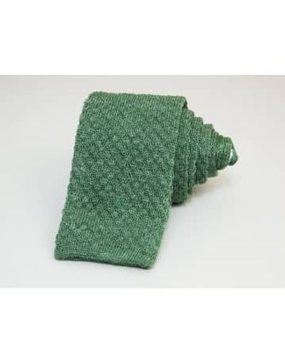 40 Colori Solid Melange Linen Knitted Tie - Verde