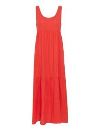 Ichi Foxa Maxi Dress-Grenadine-20117065 - Rojo