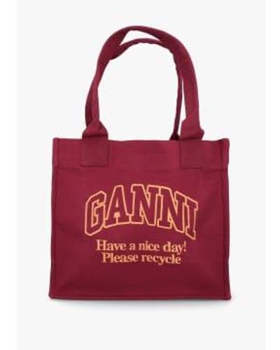 Ganni S Large Easy Shopper - Red