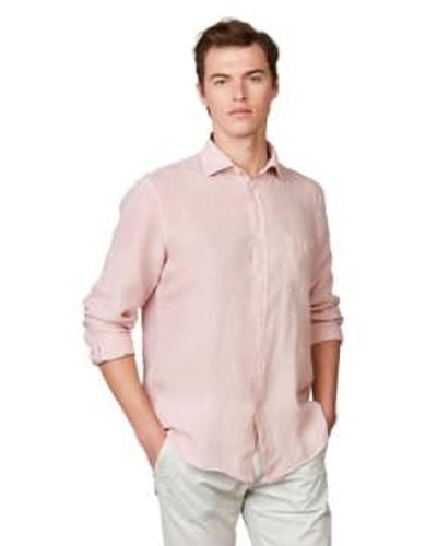 Hartford Paul Pat Linen Shirt Faded / M - Pink