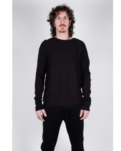 Hannes Roether Ribbed Cotton Ls T Shirt - Nero