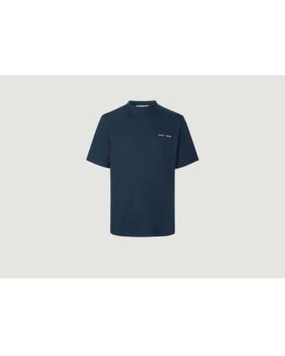 Samsøe & Samsøe Navy Norsbro T Shirt Xs - Blue