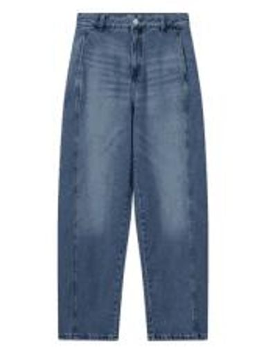 Mos Mosh Barrel Mom Jeans W27 - Blue