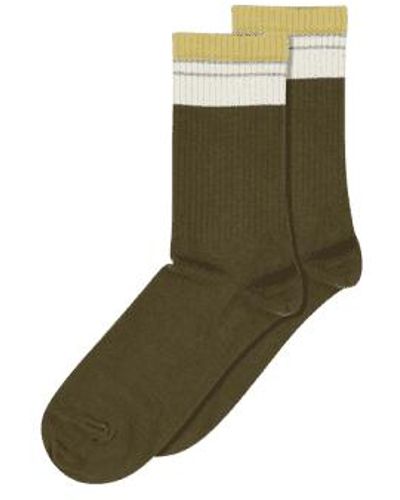 mpDenmark Ellen Ankle Socks Capers 37-39 - Green