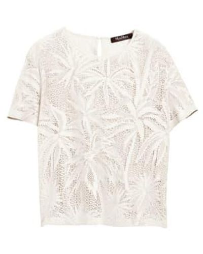 Max Mara Studio T-shirt en jersey en ntelle coton Lettera - Blanc