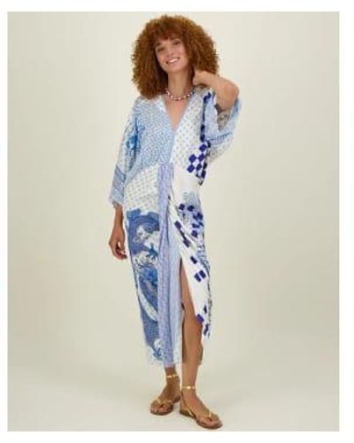 ME 369 Sophia Kimono Dress Amalfi Coast 1 - Blu