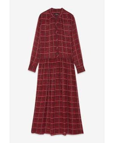 Ottod'Ame Robe surdimensionnée longue en viscose rouge
