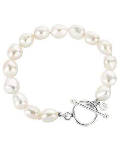 Claudia Bradby Baroque Hand Knotted Pearl Bracelet Plated / - Metallic
