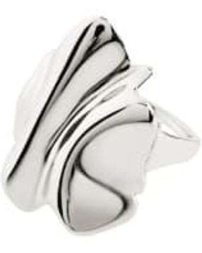 Pilgrim Em Wavy Statement Ring - Bianco