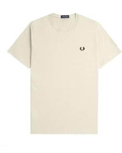 Fred Perry Crew Neck Short Sleeved T Shirt Oatmeal - Neutro