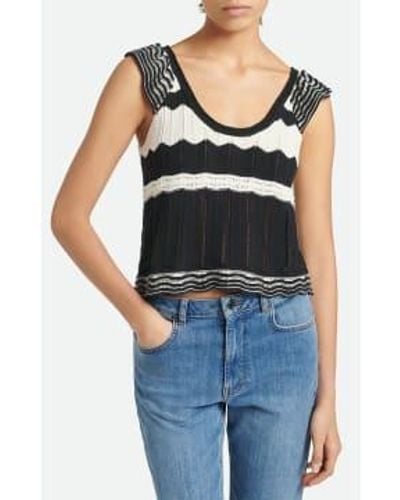 Vanessa Bruno Augustina Knit Top In /white Extra Small - Black