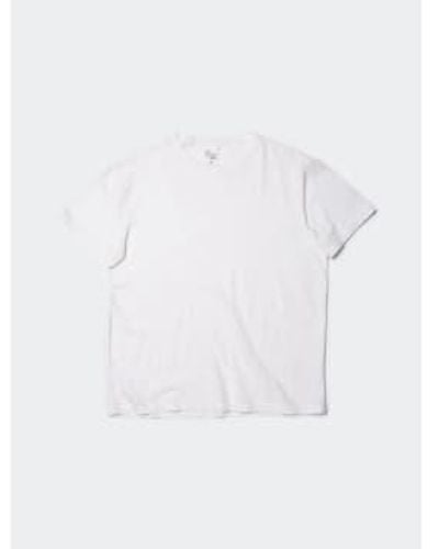 Nudie Jeans T-shirt Roffe W04/off S / Blanc - White