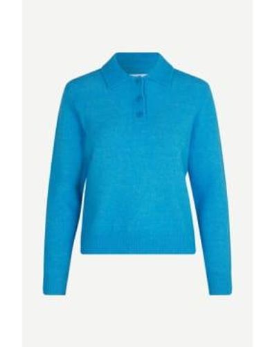 Samsøe & Samsøe Saanour Polo Sweater Xs - Blue