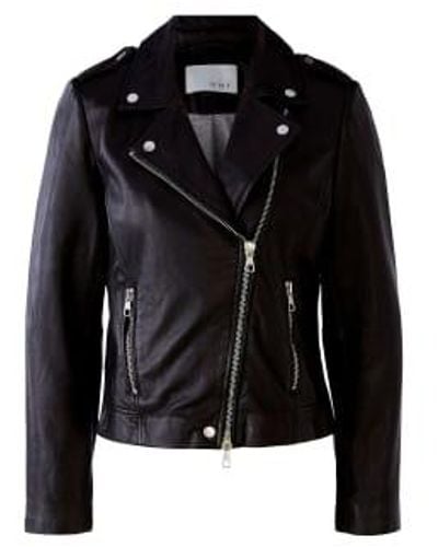 Ouí Leather Biker Jacket - Nero
