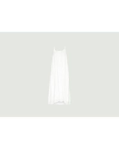 Knowledge Cotton Stripe Structure Strap Dress Xs - White