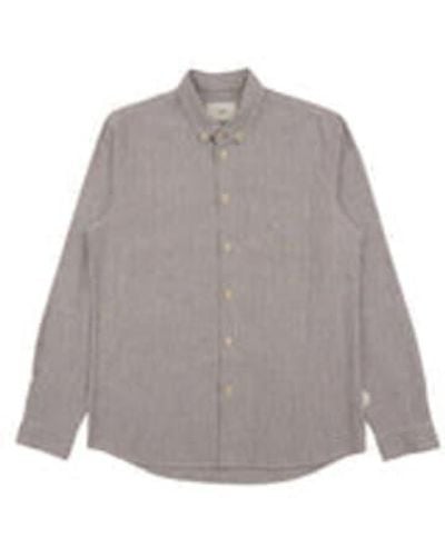 Folk Relaxed Fit Shirt Fine Stripe 3 - Grey