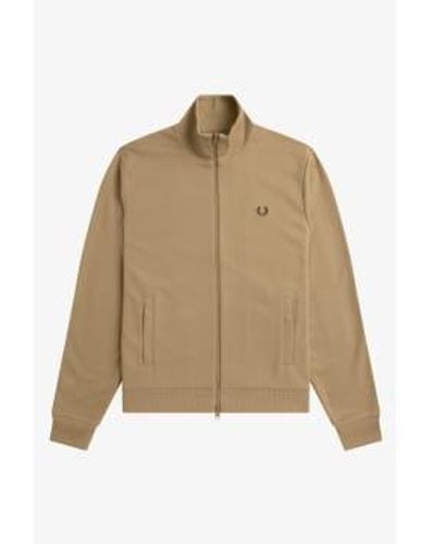 Fred Perry J7826 Tape Detail Track Jacket Warm Stone Small - Natural
