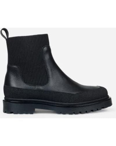 ANGULUS Chelsea Boots With Track Sole Leather / 38 - Black