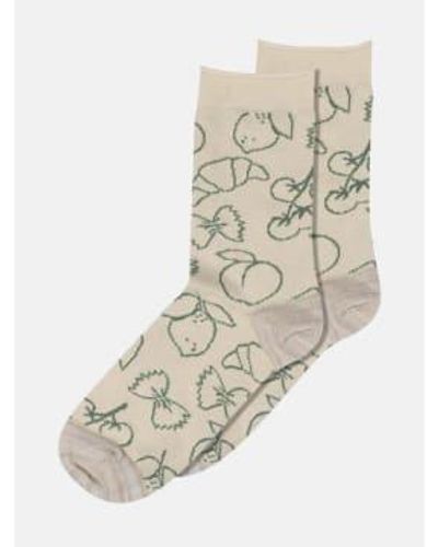 mpDenmark Marcia Ankle Socks Myrtle 37-39 - Natural