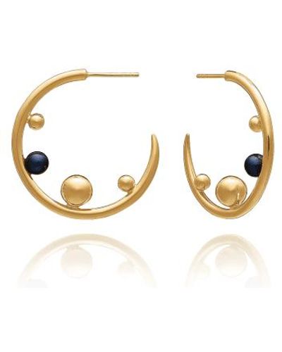 Rachel Jackson Statement Stellar Pearl Hoop Earrings - Metallic