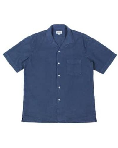 Hartford Palm Mc Pat Blend Shirt Cobalt - Bleu