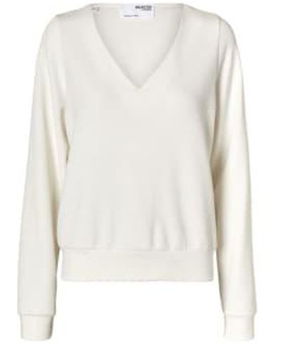 SELECTED Tenny sweat top blanc