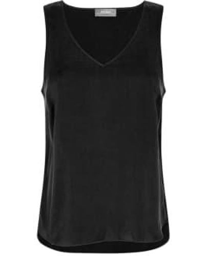 Mos Mosh Astrid V Neck Silk Tank Top - Nero