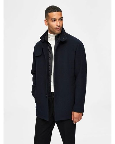 SELECTED Selected Blue Wool Coat