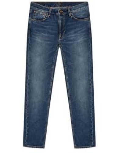 Nudie Jeans Lean Dean Jeans 13Oz Troubled Sea - Blu