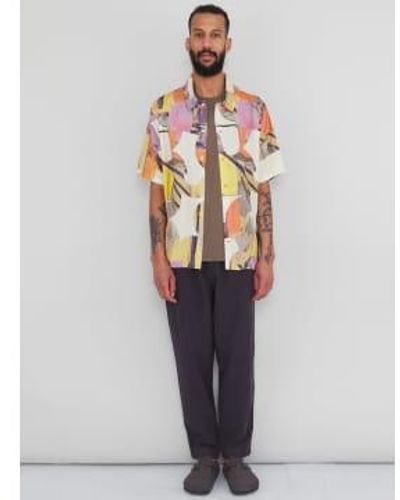 Folk Gabe shirt in geschnittenem druckkorallen multi - Mehrfarbig