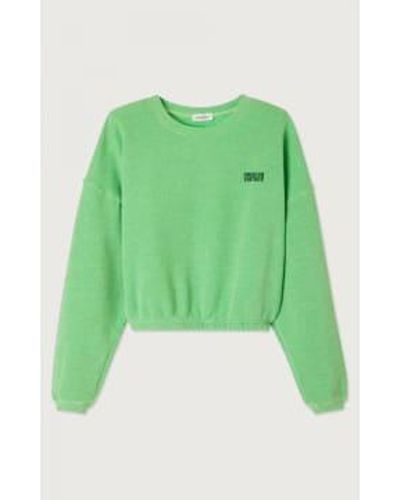 American Vintage Overdyed Parakeet Doven Sweatshirt S - Green