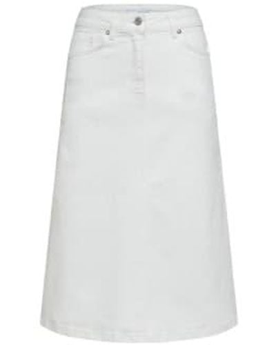SELECTED Slfvinnie midi falda mezclilla blanca - Blanco