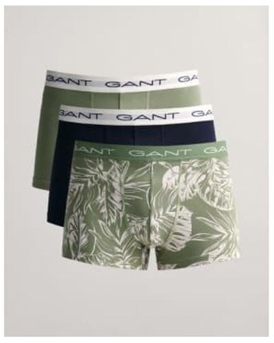 GANT Pack Of 3 Kalamata Tropical Leaves Print Trunks Xxl - Green