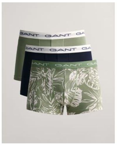 GANT Pack Of 3 Kalamata Tropical Leaves Print Trunks - Green
