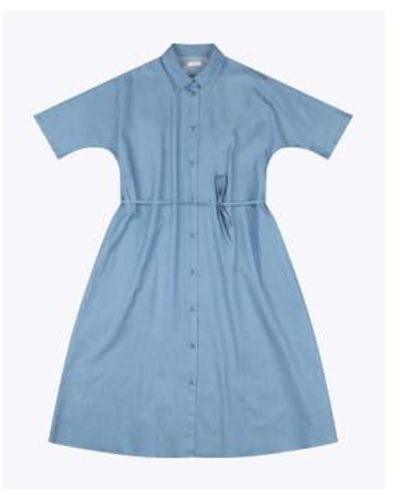 Wemoto Fae Chambray Maxi Shirt Dress Xs - Blue