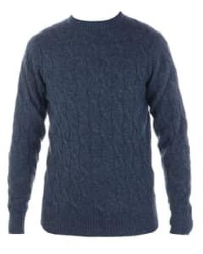 FILIPPO DE LAURENTIIS Marled Wool And Cashmere Cable Knit Sweater Gc3Ml 880 - Blu