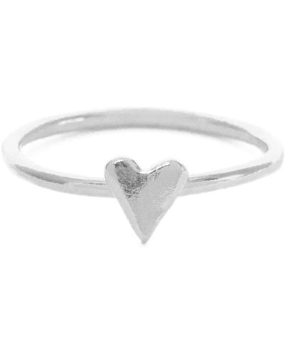 épanoui Epanoui Heart Charm Ring Silver - Bianco